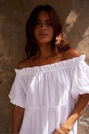 Ro&Zo White Off Shoulder Cheesecloth Dress - Image 3 of 7