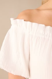 Ro&Zo White Off Shoulder Cheesecloth Dress - Image 6 of 7