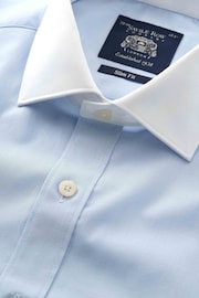 The Savile Row Company Slim Blue Contrast Collar Double Cuff Shirt - Image 3 of 4