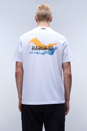 Napapijri Durand White Short Sleeve 100% Cotton T-Shirt - Image 2 of 5