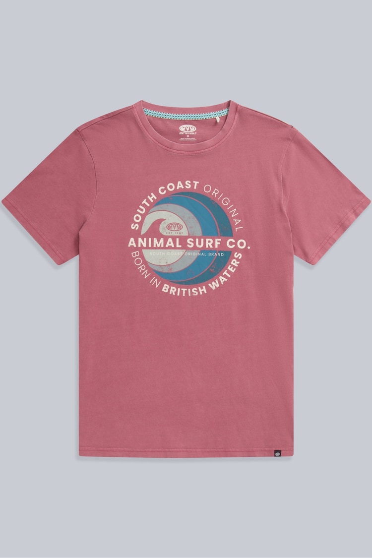 Animal Pink Mens Jacob Organic Front Graphic T-Shirt - Image 1 of 4