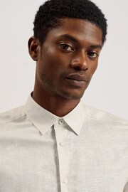 Ted Baker Cream Romeos Linen Shirt - Image 2 of 6