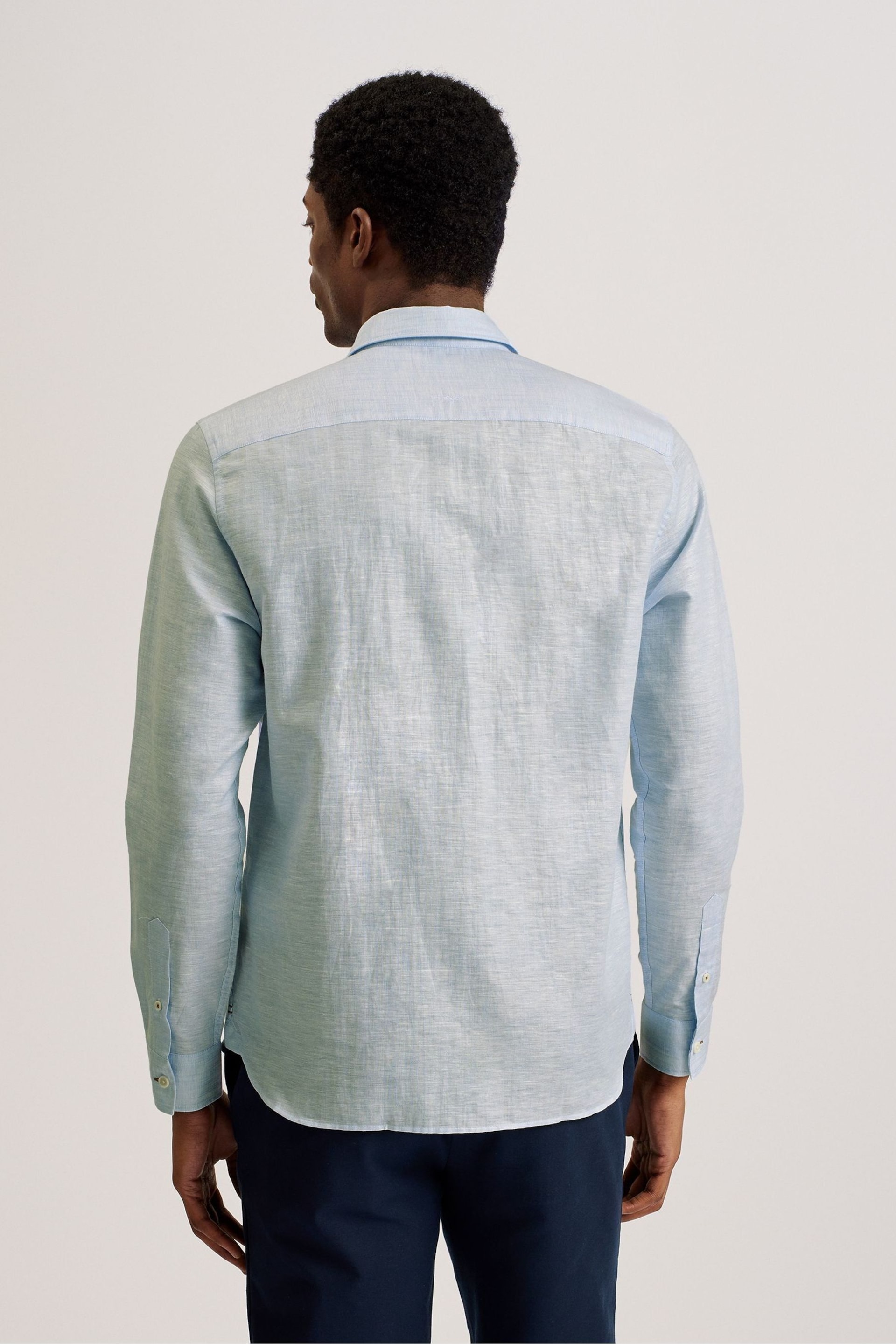 Ted Baker Blue Romeos Linen Shirt - Image 5 of 6