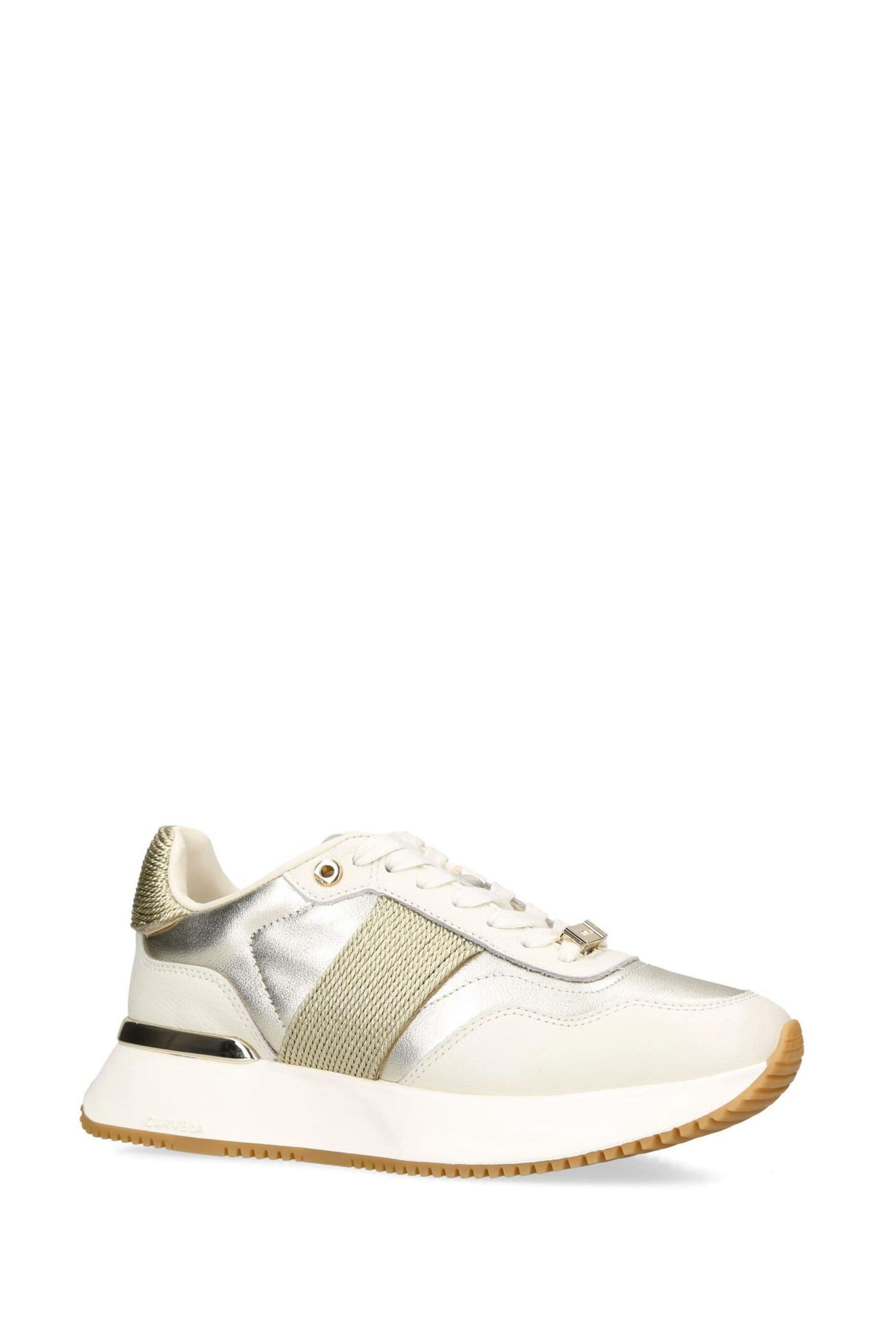 Gold carvela trainers sale