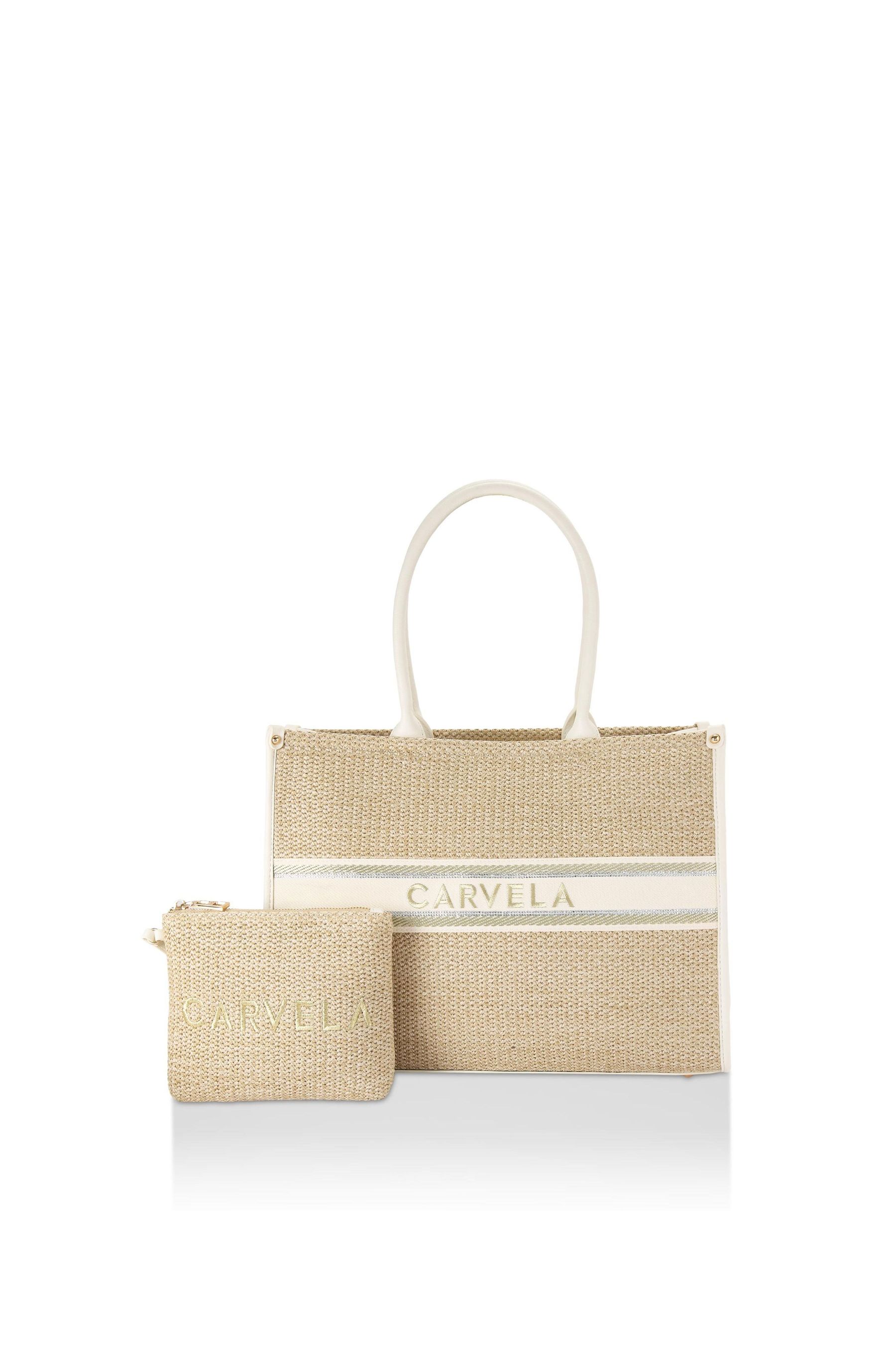 Carvela Cream Beach Glam Tote Bag