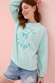 FatFace Green Crew Sweatshirt - Image 5 of 5