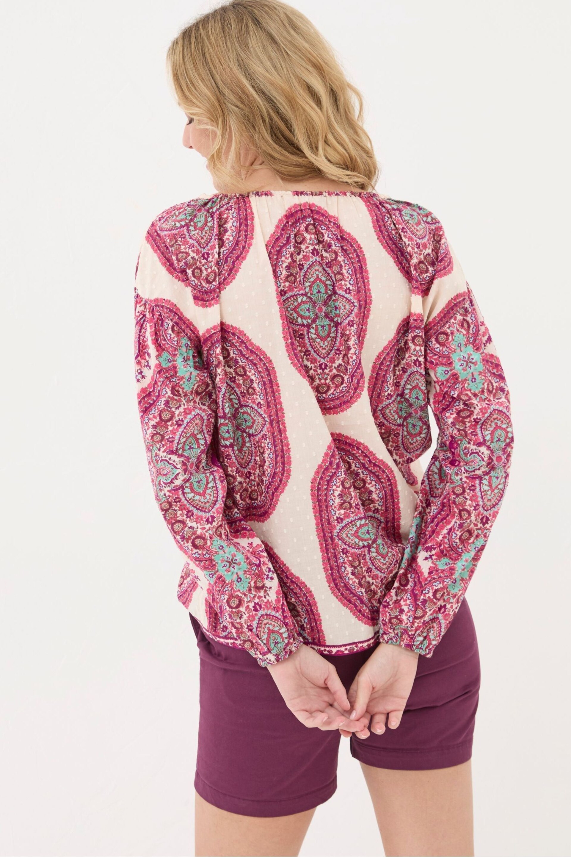 FatFace Purple Detail Paisley Blouse - Image 2 of 5