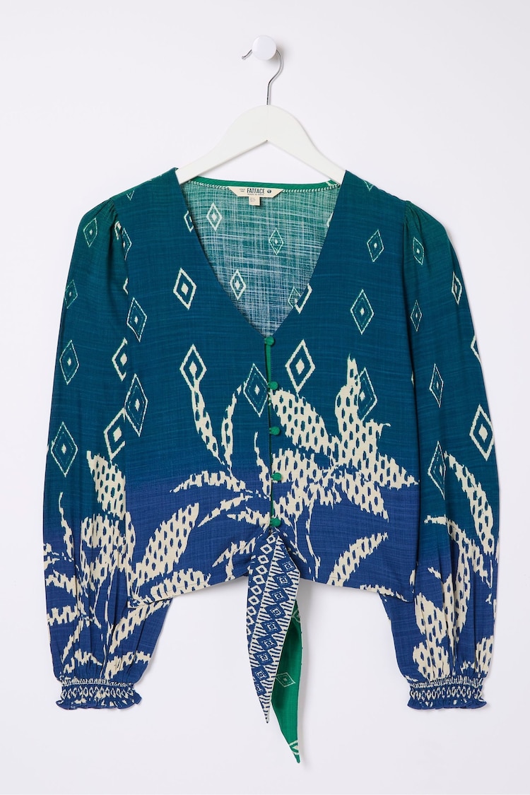 FatFace Margot Blue Ombre Leaves Blouse - Image 6 of 6