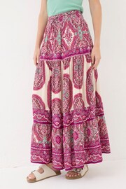 FatFace Purple Detail Paisley Maxi Skirt - Image 1 of 5