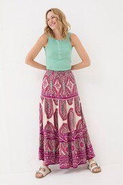 FatFace Purple Detail Paisley Maxi Skirt - Image 4 of 5