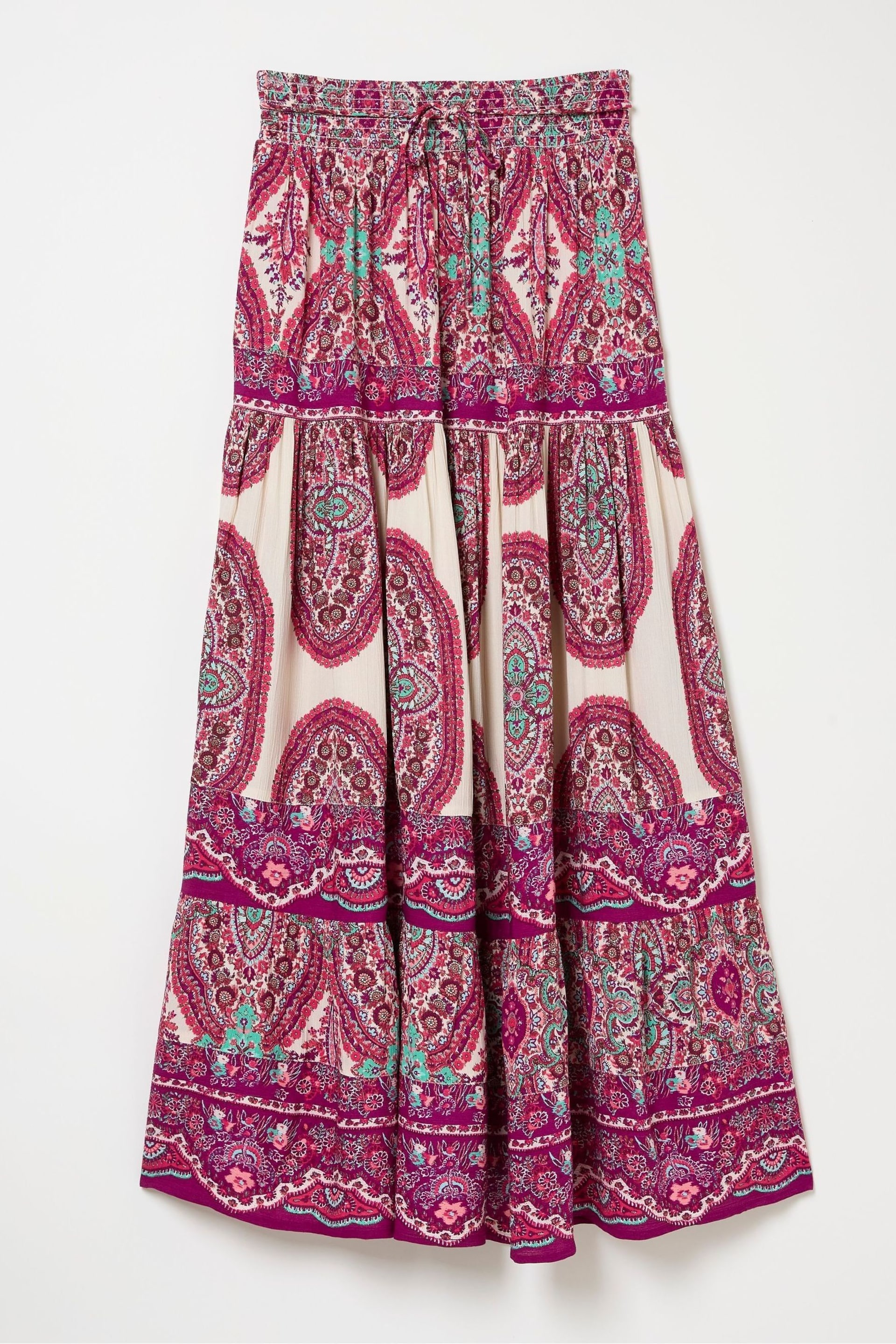 FatFace Purple Detail Paisley Maxi Skirt - Image 5 of 5