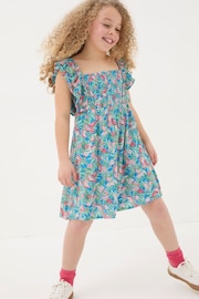 FatFace Blue Watermelon Frill Dress - Image 1 of 5