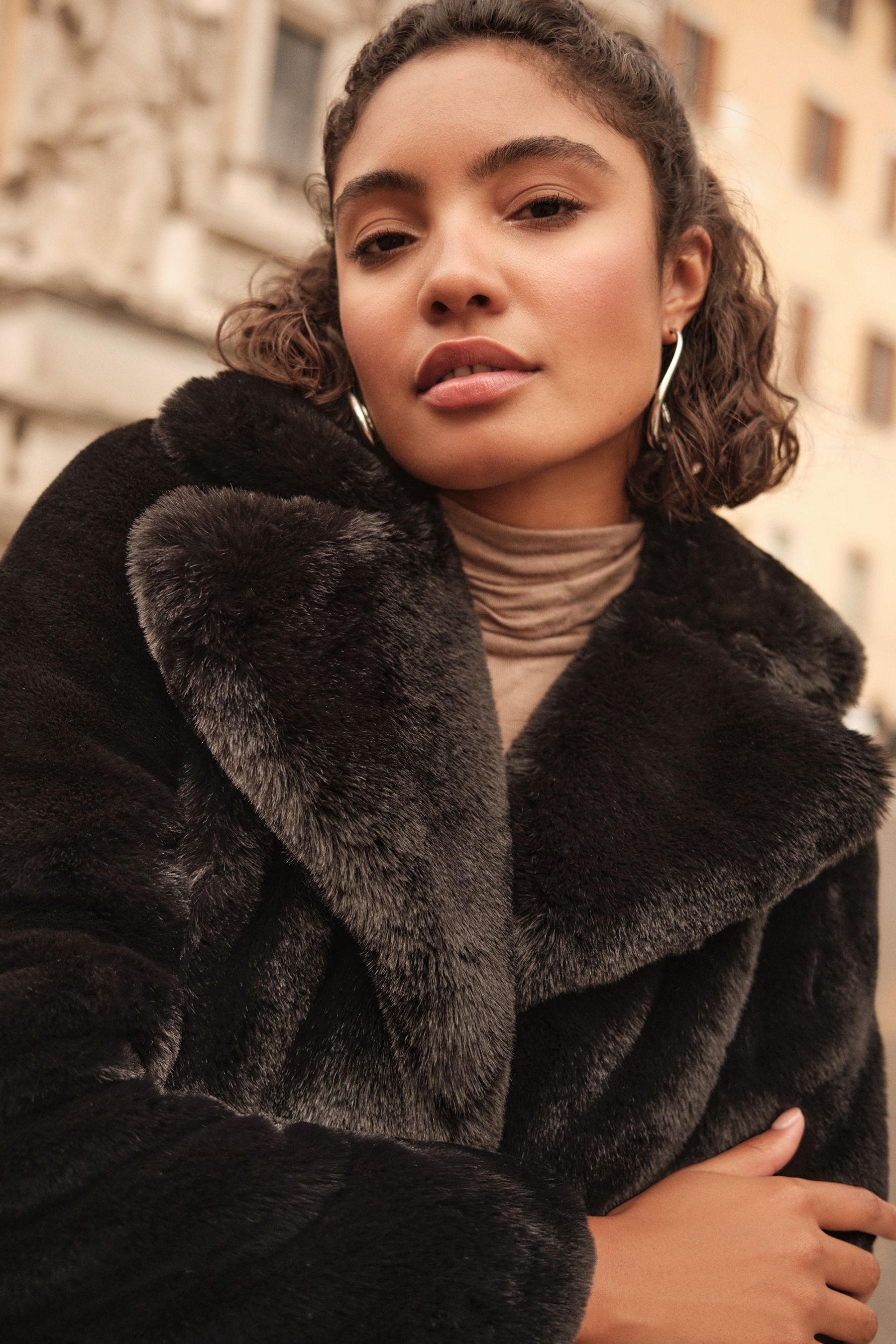Longline faux fur store