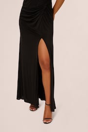 Adrianna Papell Novelty Knit Mermaid Black Gown - Image 4 of 7