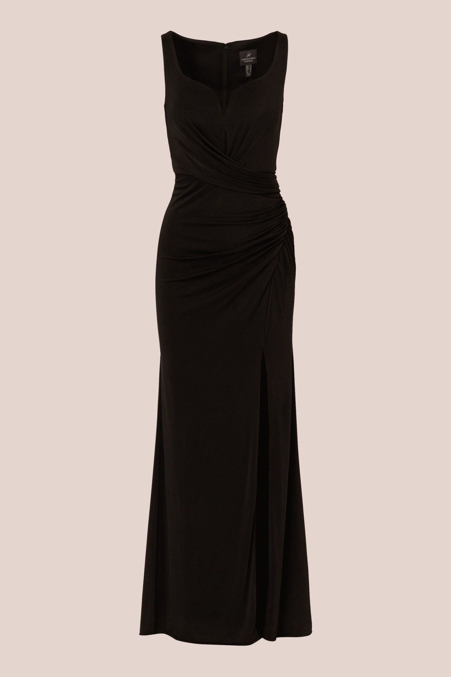 Adrianna Papell Novelty Knit Mermaid Black Gown - Image 6 of 7