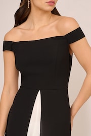 Adrianna Papell Crepe Overlay Black Dresses - Image 4 of 6