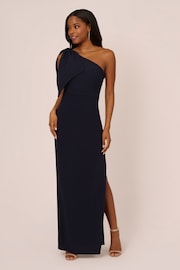 Adrianna Papell Blue One Shoulder Gown - Image 1 of 7