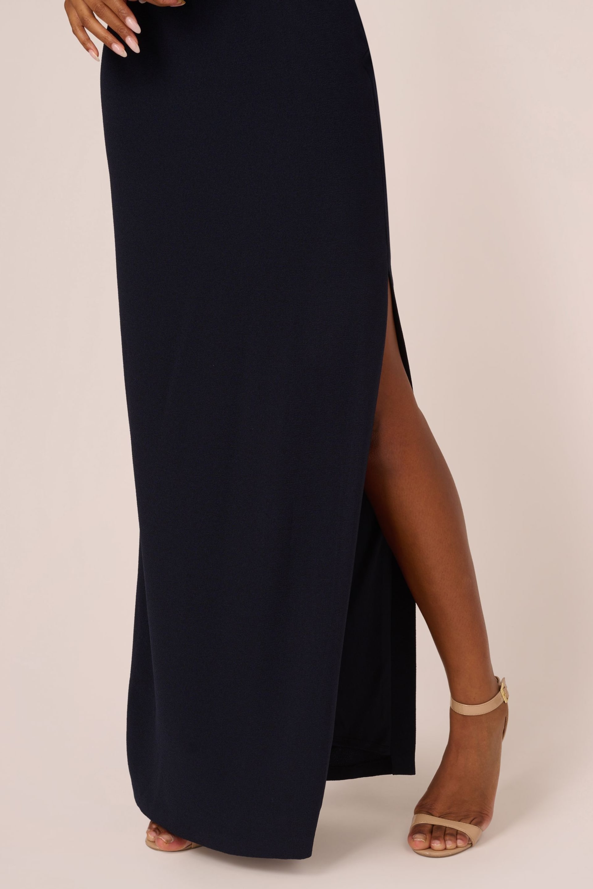 Adrianna Papell Blue One Shoulder Gown - Image 7 of 7