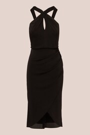 Adrianna Papell Novelty Faux Wrap Black Dress - Image 6 of 7