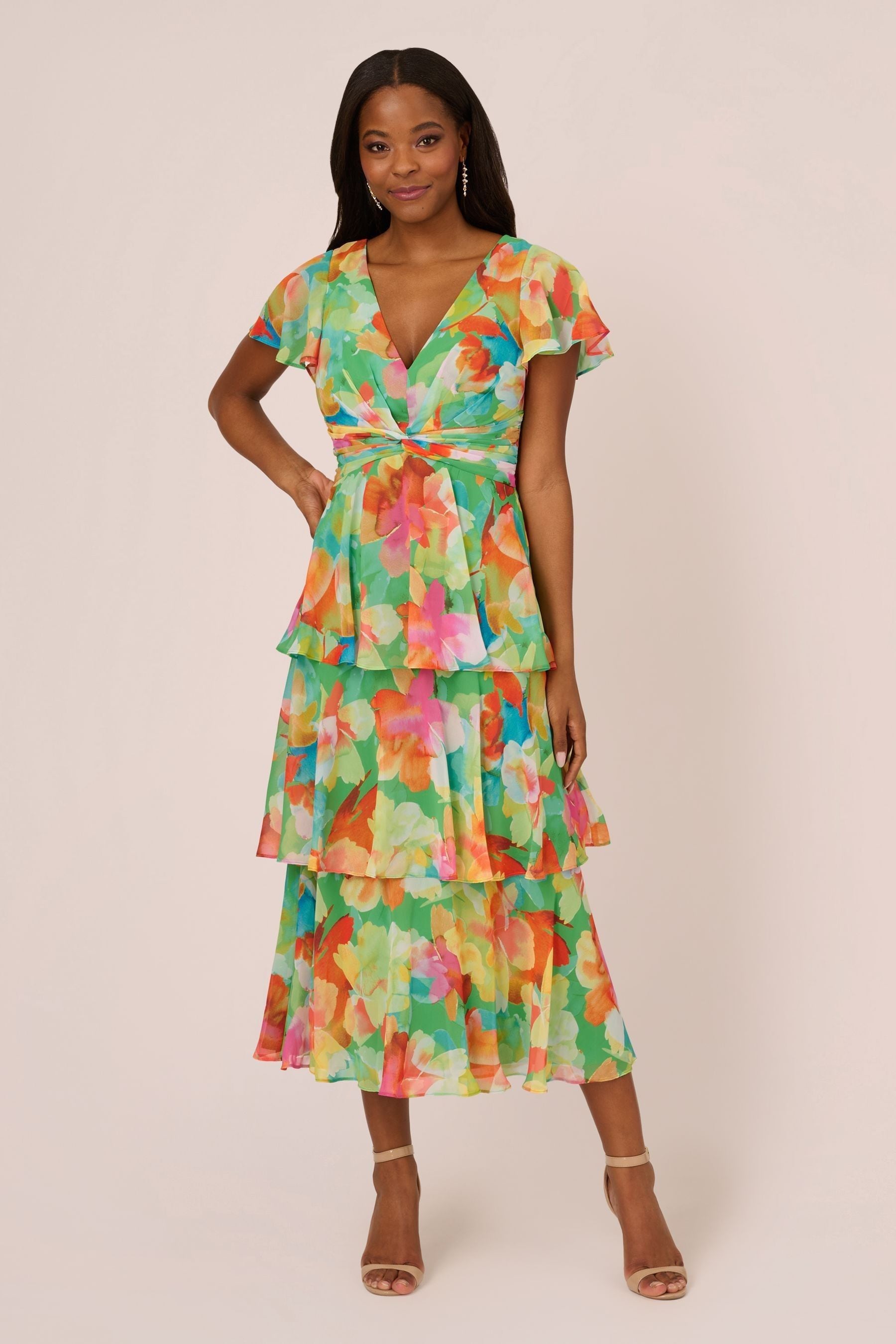 Midi length chiffon dresses shop