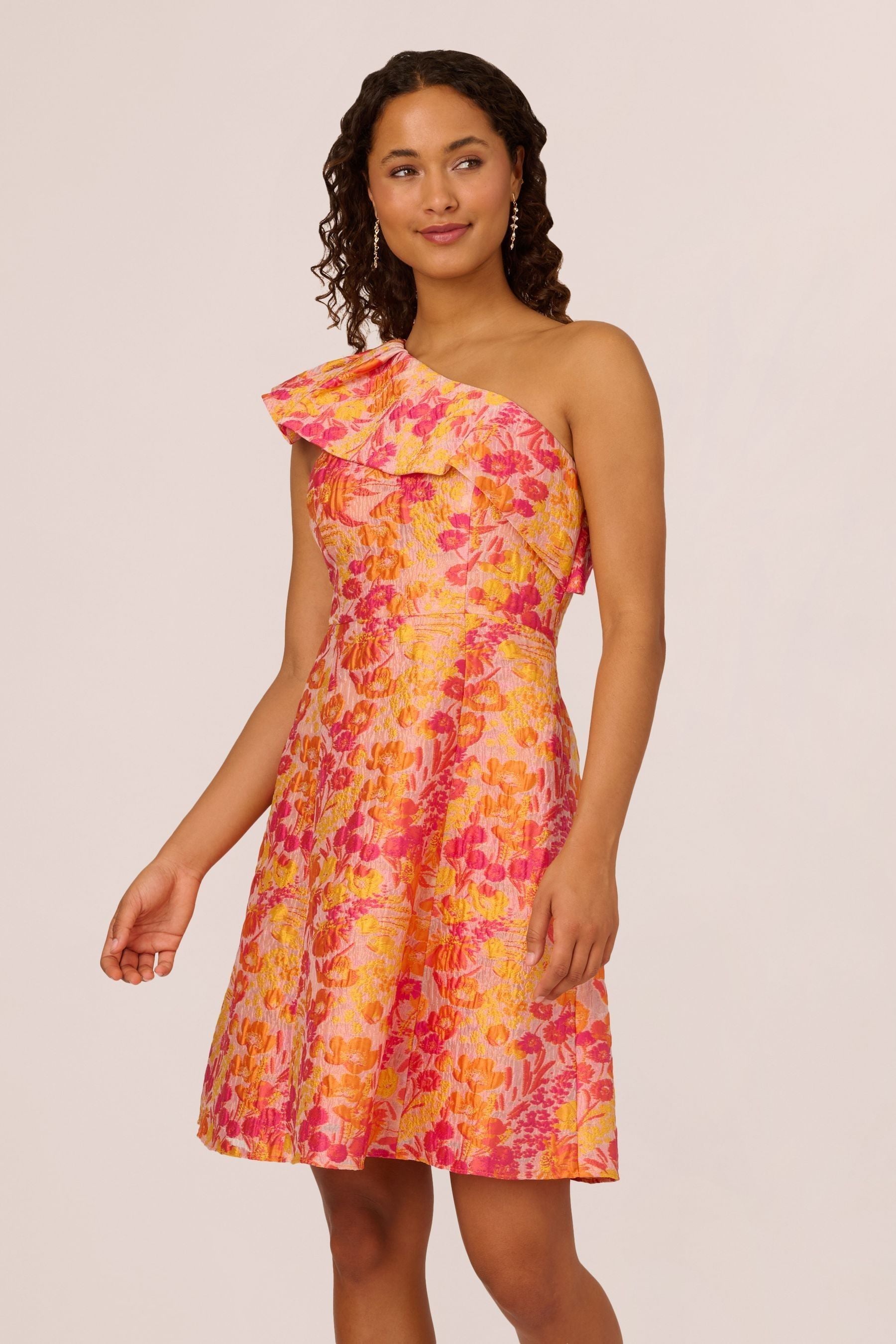 Orange jacquard dress best sale