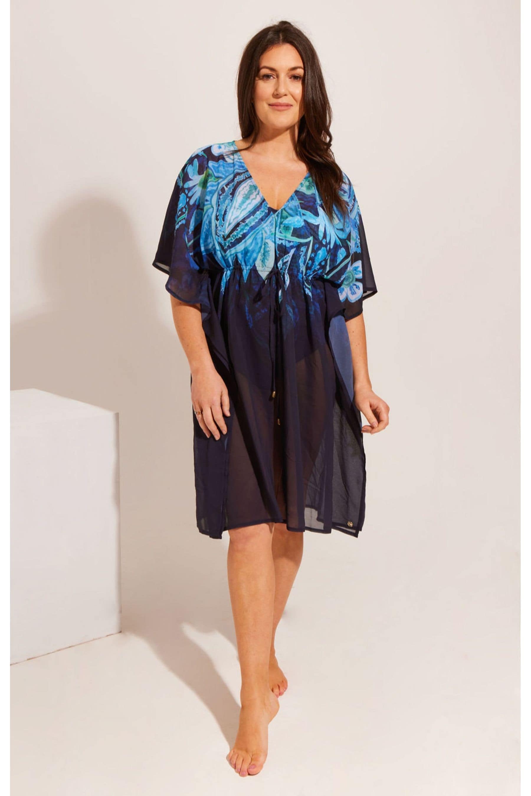 Seaspray Kerala V Neck Black Kaftan