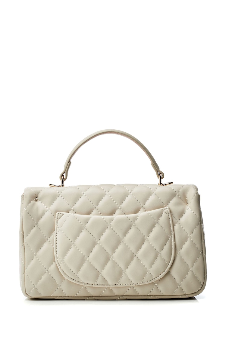 Moda in Pelle Sabrina Quilted East West White Bag With Chain Strap - Image 2 of 4