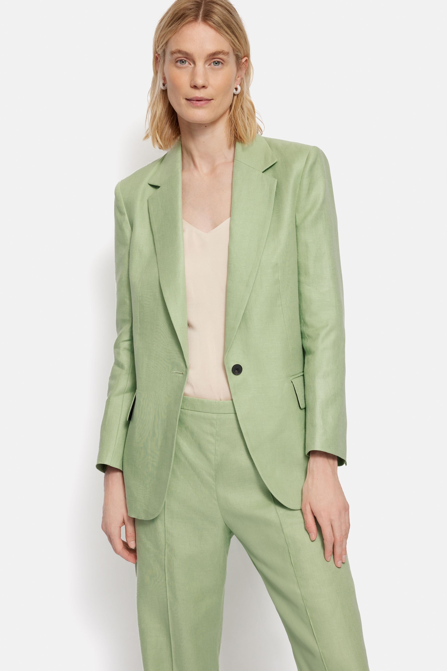 Jigsaw green coat top