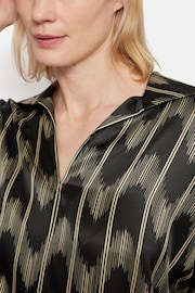 Jigsaw Black Silk Blend Ikat Stripe Top - Image 2 of 7