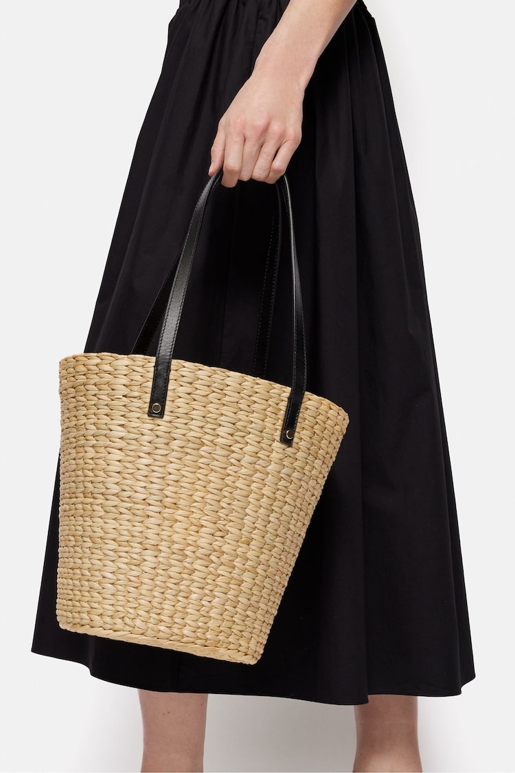 Jigsaw Natural Straw Bucket Bag - Image 1 of 6