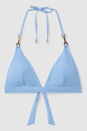 Reiss Powder Blue Riah Triangle Halter Neck Bikini Top - Image 2 of 5