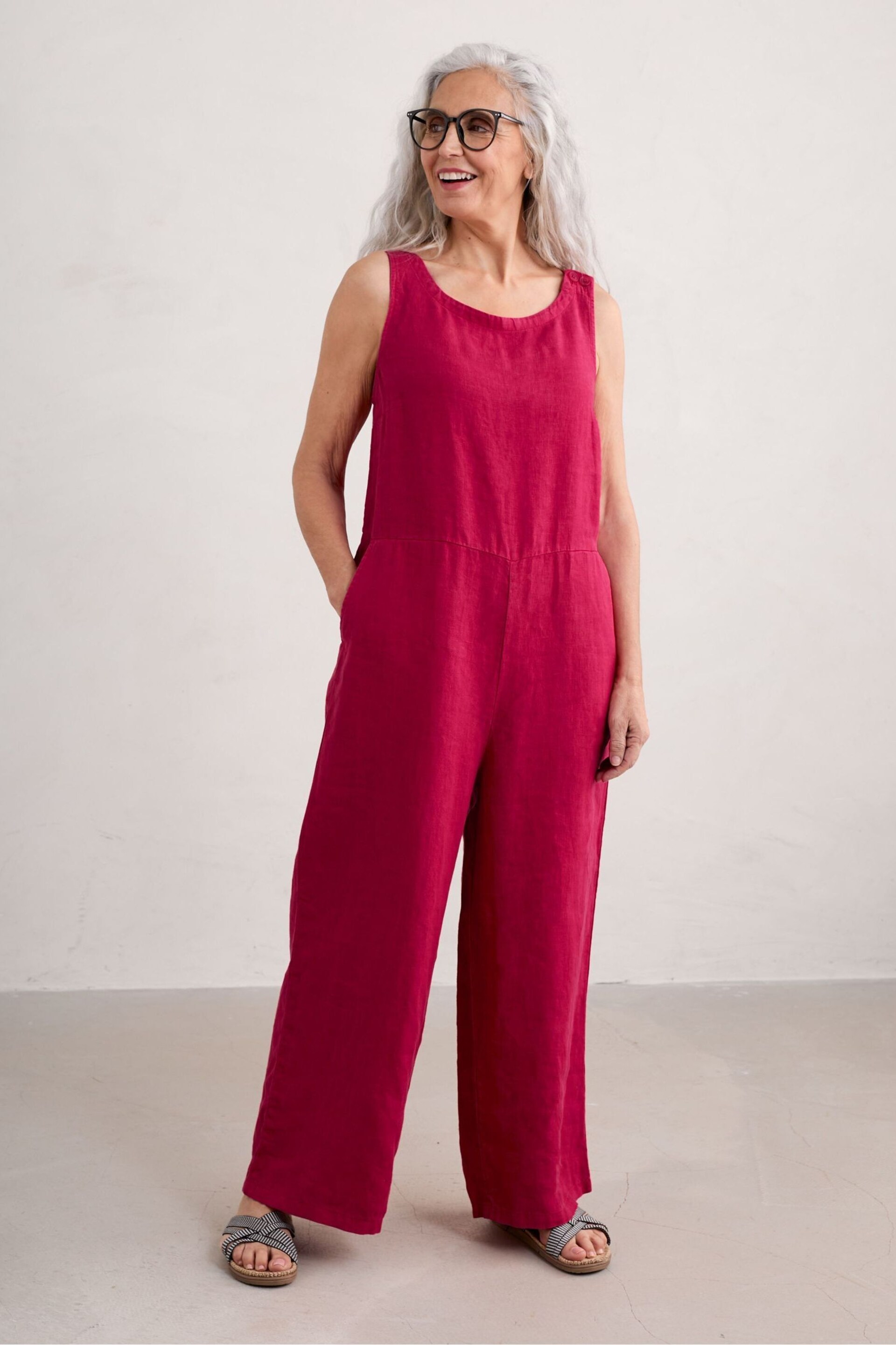 Seasalt Cornwall Red Salt Air Jumpsuit - Image 5 of 6