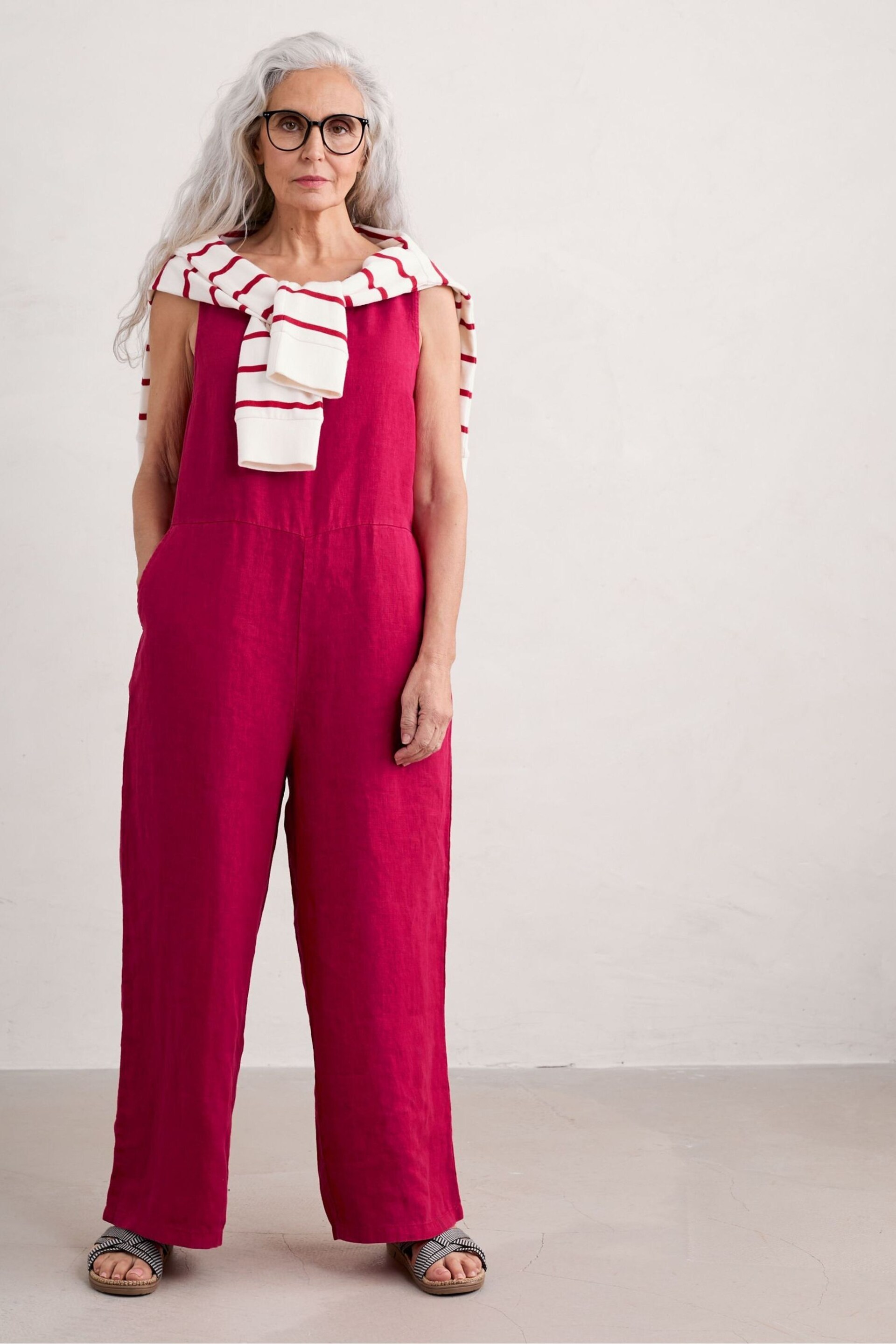 Seasalt Cornwall Red Salt Air Jumpsuit - Image 6 of 6