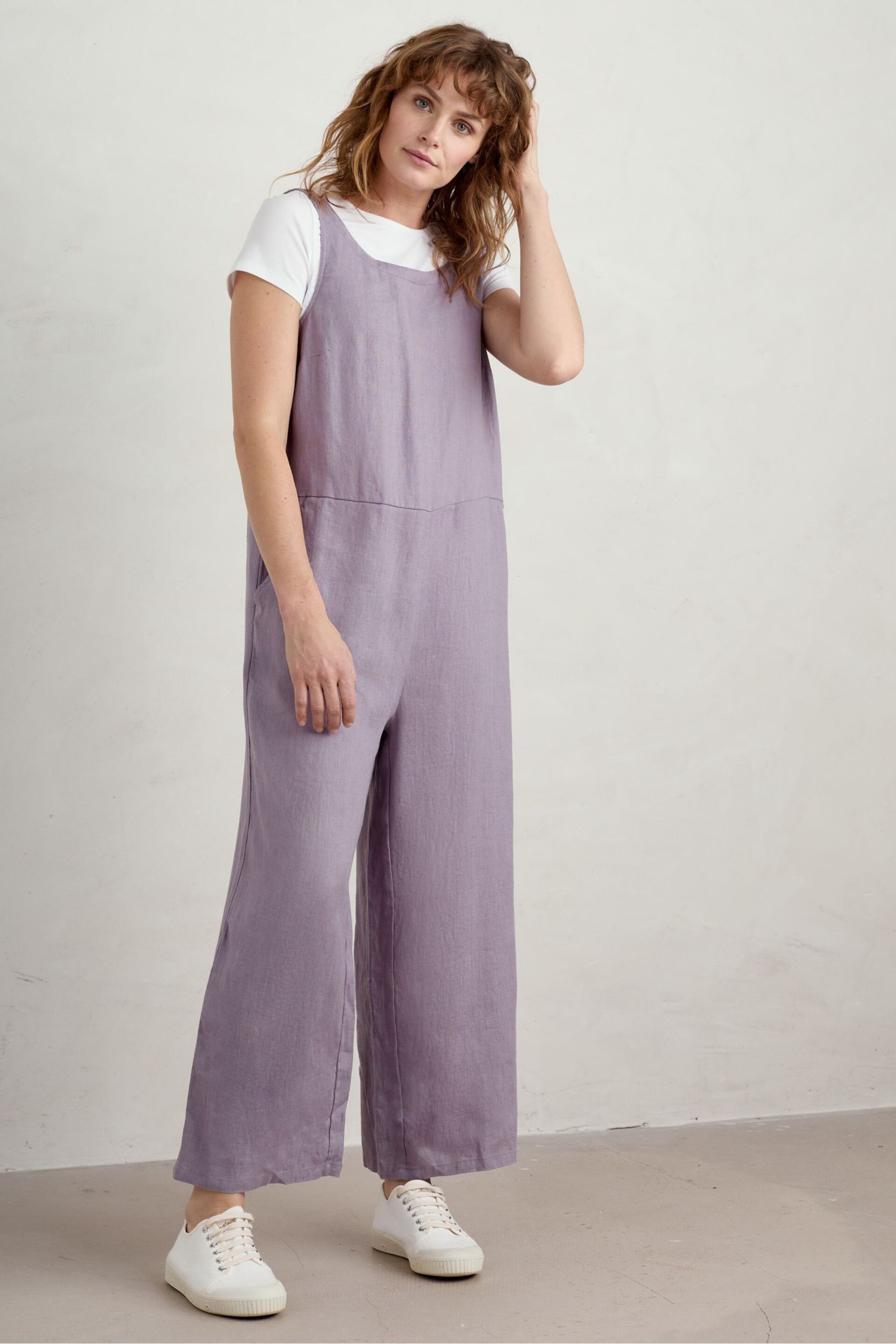 Seasalt Cornwall Purple Salt Air Jumpsuit - Image 1 of 5