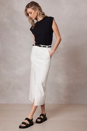 Mint Velvet Cream Cargo Pocket Midi Skirt - Image 2 of 5