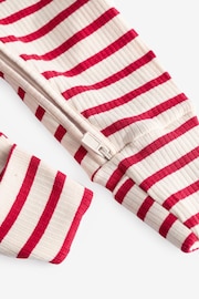 Bonds Red Easy Stripe Zip Sleepsuit Sleepsuit - Image 6 of 6