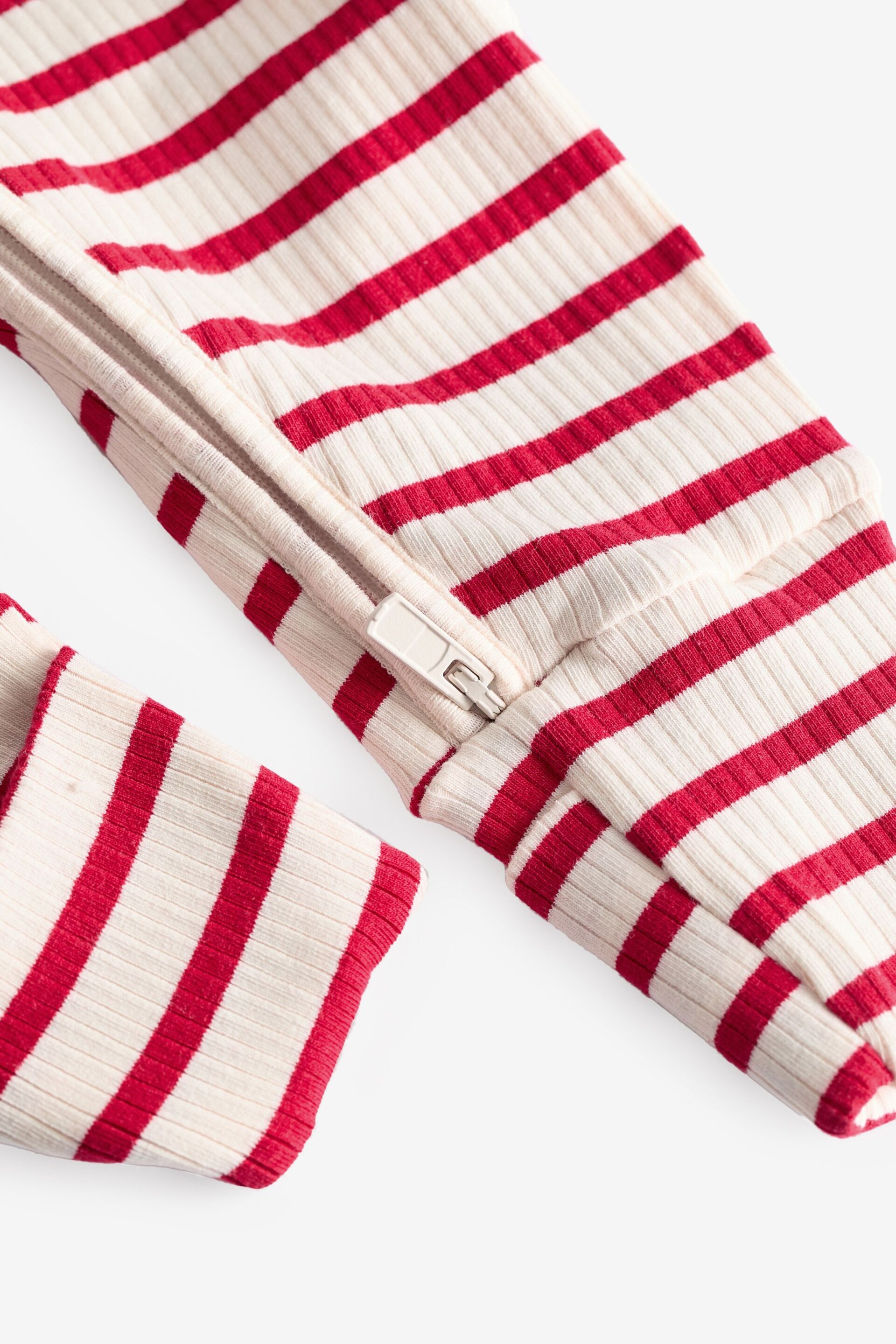 Bonds Red Easy Stripe Zip Sleepsuit Sleepsuit - Image 6 of 6