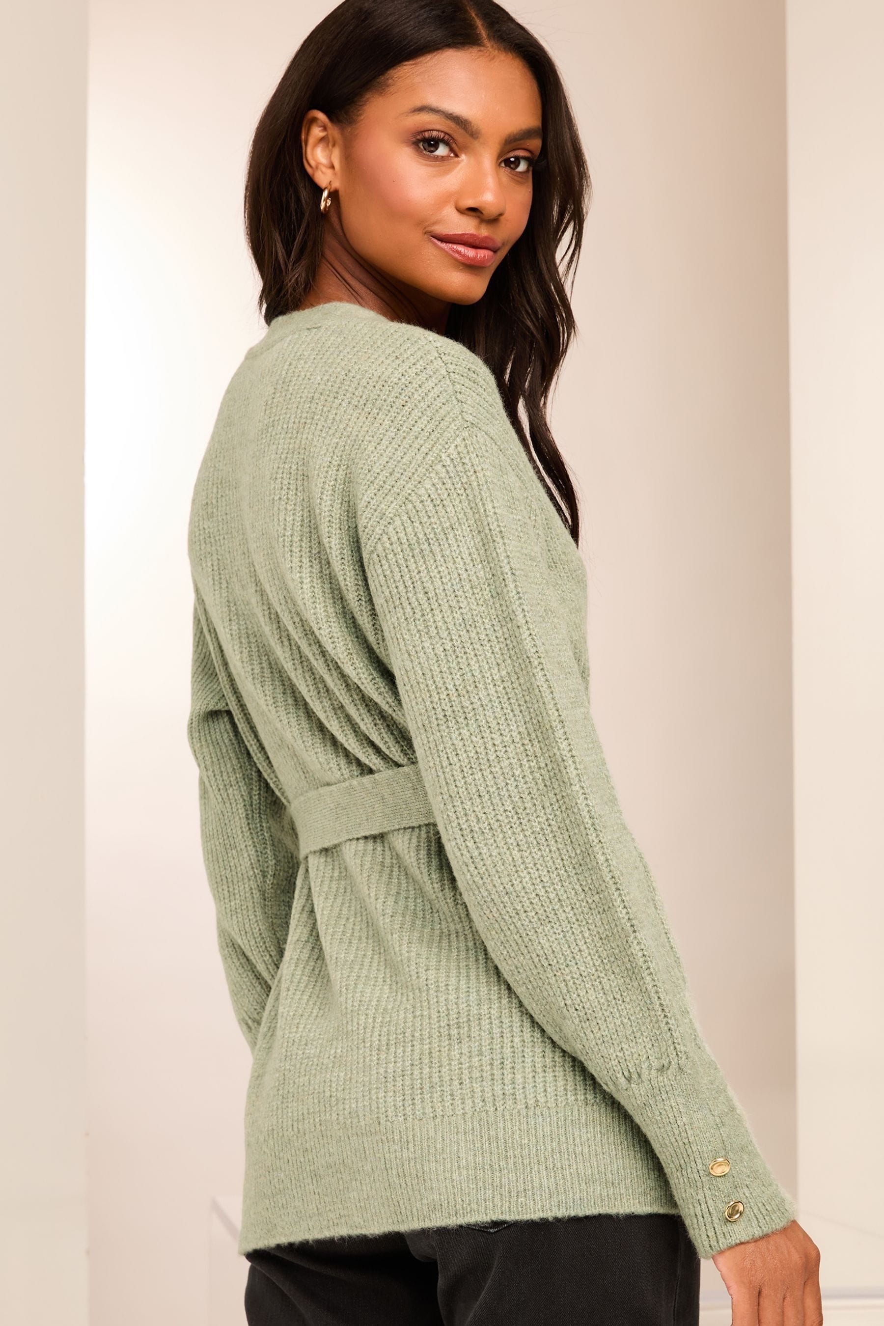 Buy Lipsy Green Cosy Long Sleeve Rib Edge To Edge Knit Cardigan from the Next UK online shop