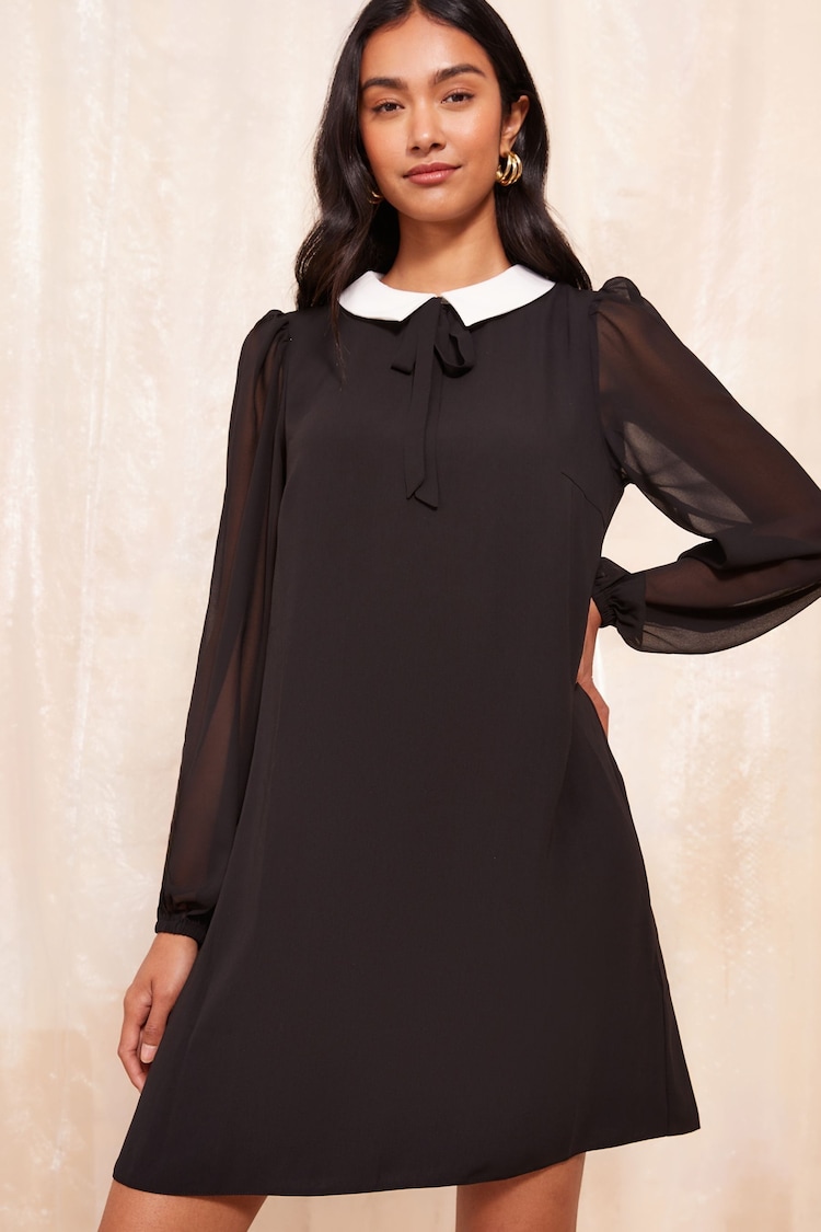 Friends Like These Grey Contrast Collar Tailored Shirt Dress - Image 2 of 4