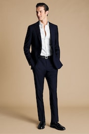 Charles Tyrwhitt Blue Slim Fit Italian Luxury Trousers - Image 3 of 4