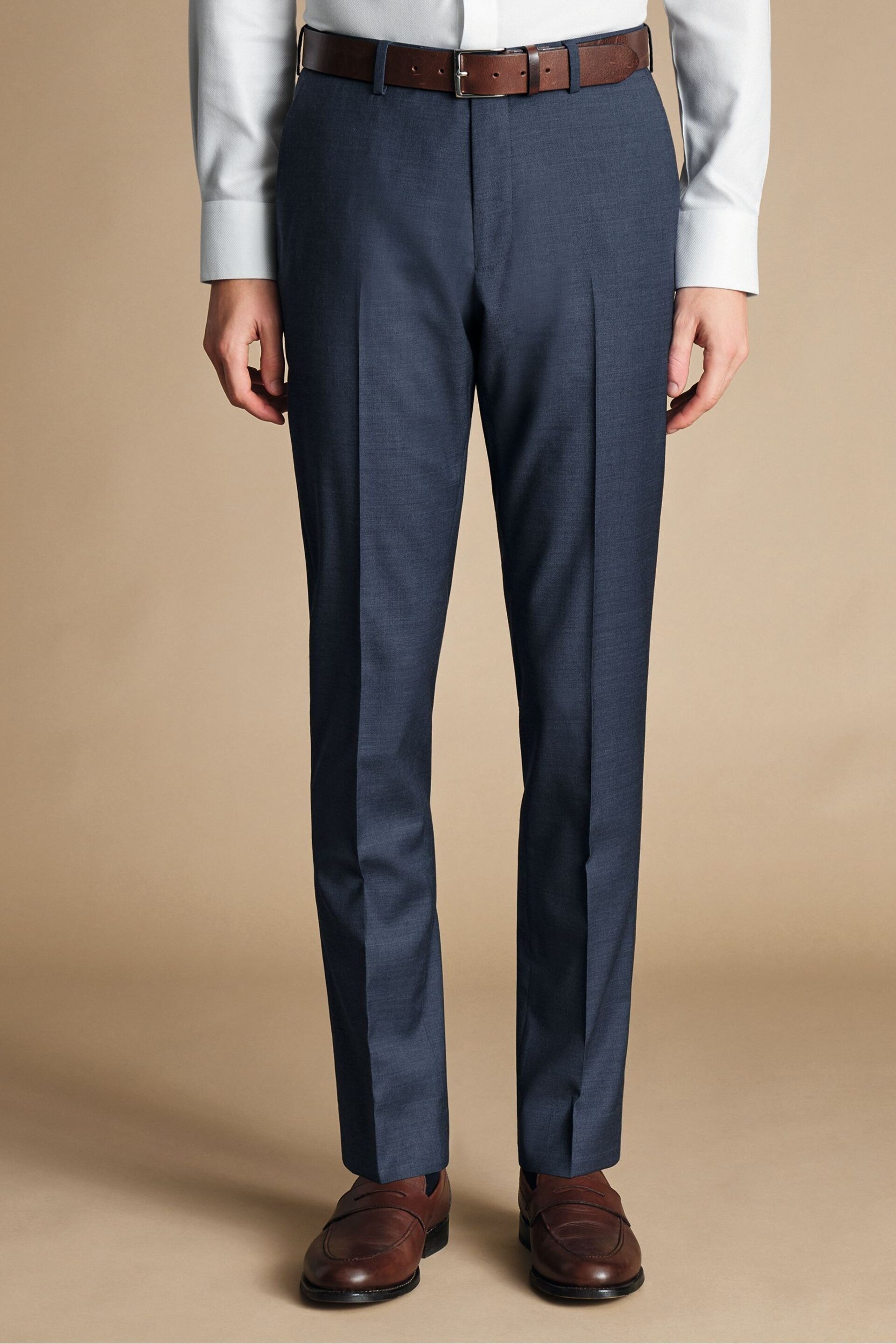 Charles Tyrwhitt Blue Slim Fit Italian Trousers - Image 1 of 3