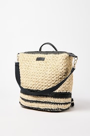 Oliver Bonas Ethel Raffia Woven Brown Backpack - Image 4 of 8