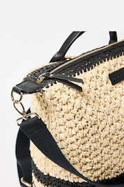 Oliver Bonas Brown Raffia Woven Ethel Backpack - Image 6 of 8