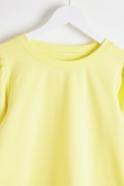 Oliver Bonas Yellow Puff Sleeve Pleated Sweatshirt - Image 3 of 5