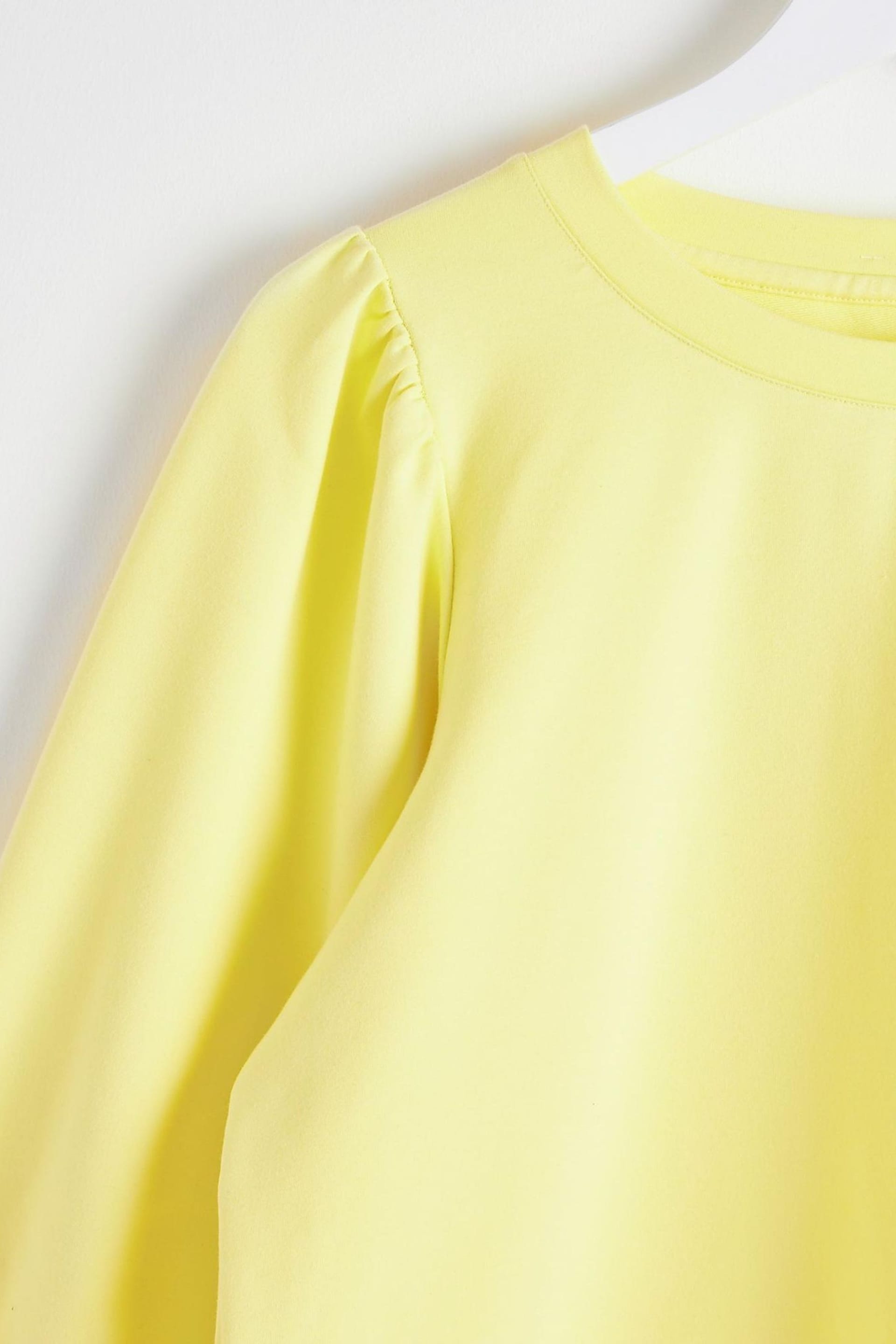 Oliver Bonas Yellow Puff Sleeve Pleated Sweatshirt - Image 4 of 5