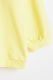 Oliver Bonas Yellow Puff Sleeve Pleated Sweatshirt - Image 5 of 5