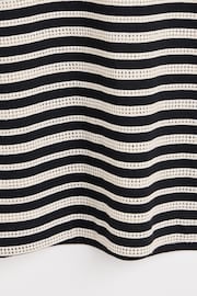 Oliver Bonas Black Stripe Ruched Sleeve Jersey Top - Image 5 of 5