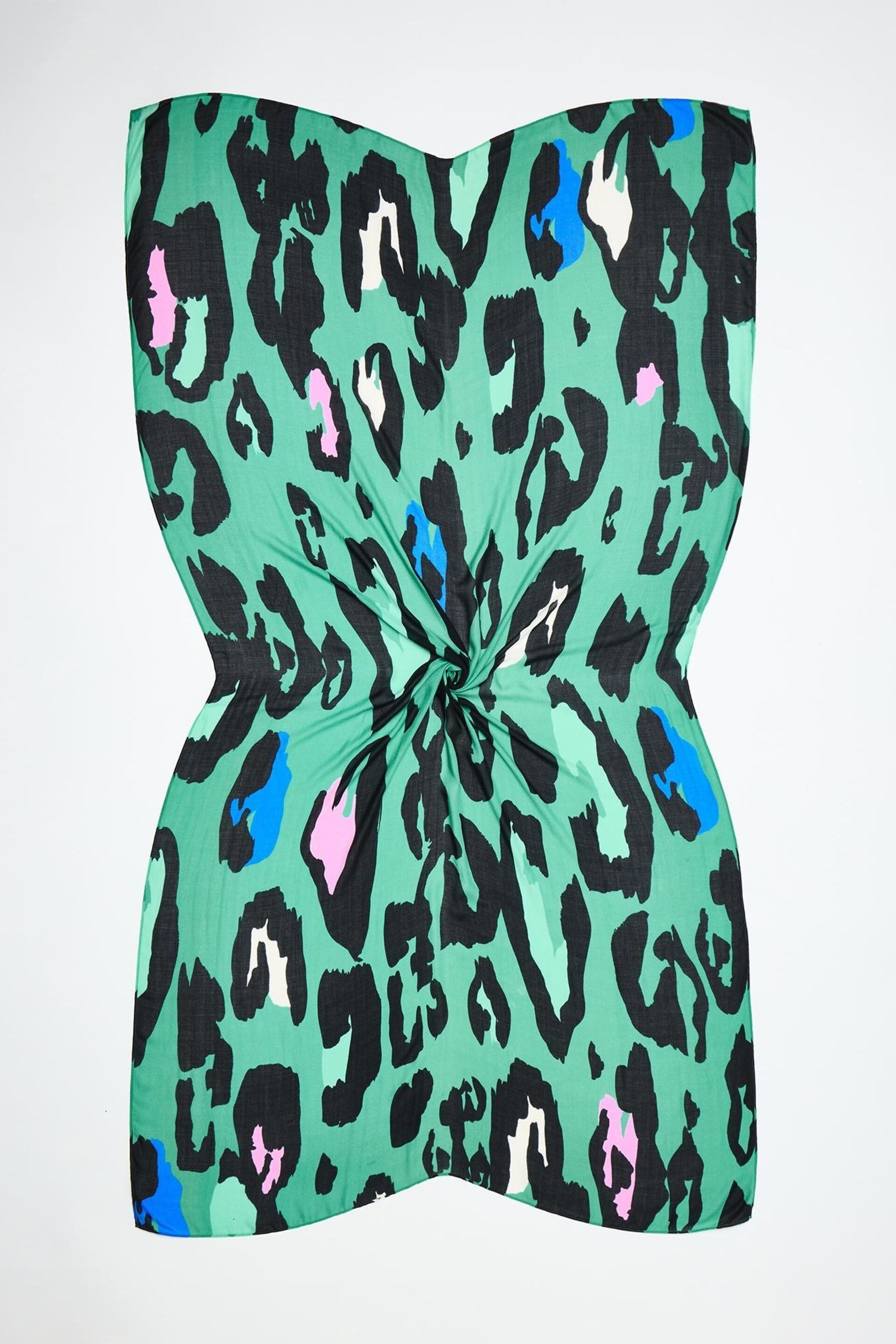 Oliver Bonas Green Oversized Abstract Animal Lightweight Scarf - Image 2 of 4