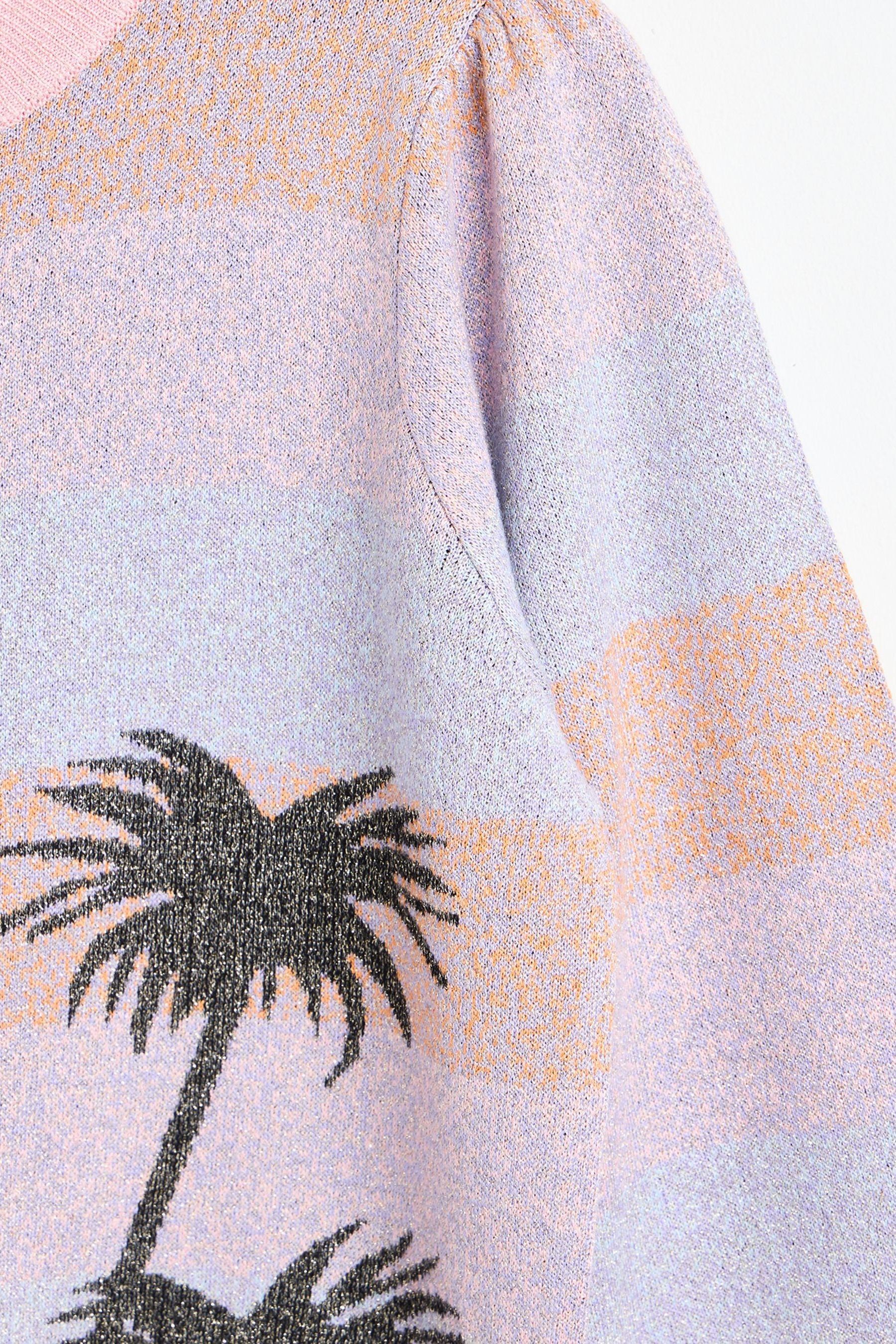 Buy Oliver Bonas Metallic Palm Tree Sparkle Knitted Bomber Jacket from Next Luxembourg