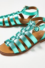 Oliver Bonas Green Leather Gladiator Sandals - Image 2 of 6